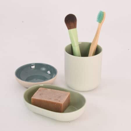 Alternative view of Soap bowl | Round | Green (mint outside)