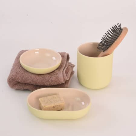 Alternative view of Soap bowl | Round | Nude (yellow outside)