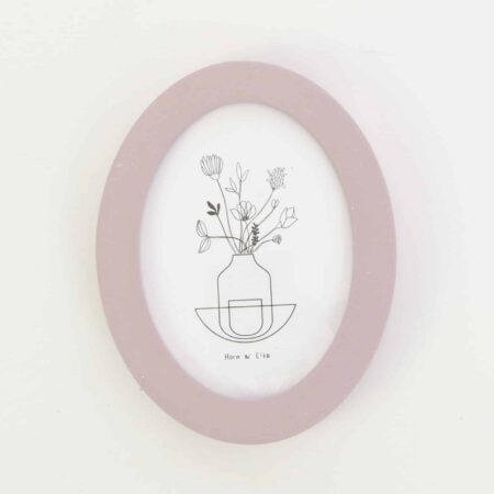 Ceramic photo frame - Oval - Purple