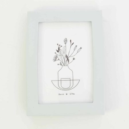 Ceramic photo frame - Rectangle - Light blue