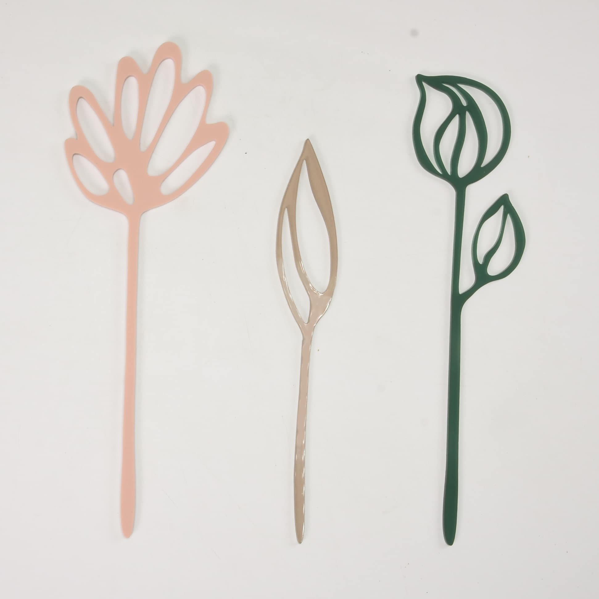 Acrylic flowers | Nude/Smoke/Darkgreen