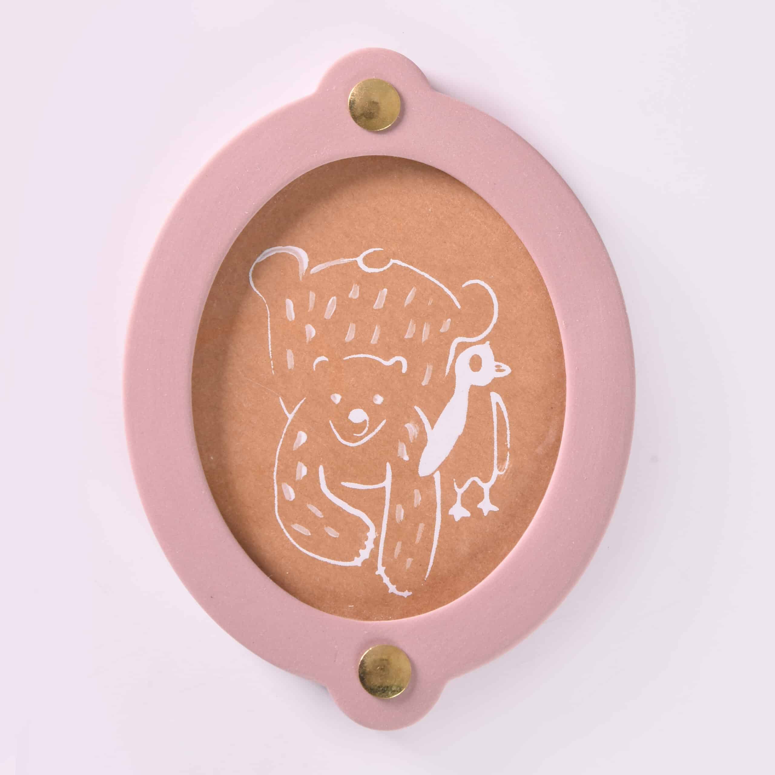 Christmas present photo frame oval | Brown - Image 2