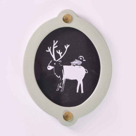 Christmas present photo frame oval | Green