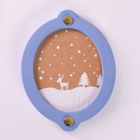Christmas present photo frame oval | Cobalt