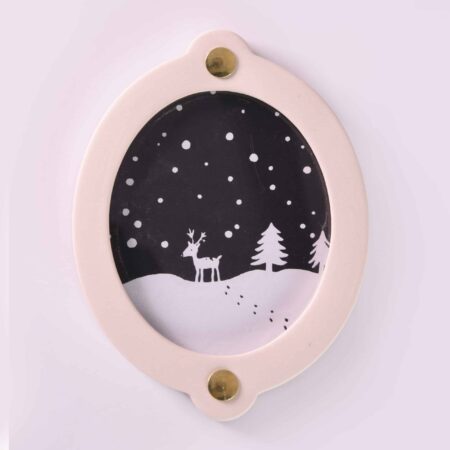 Christmas present photo frame oval | Nude