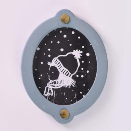 Christmas present photo frame oval | Ocean