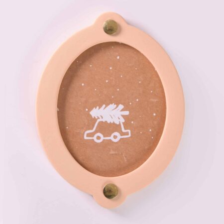 Christmas present photo frame oval | Orange