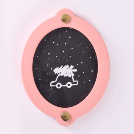 Alternative view of Christmas present photo frame oval | Coral red