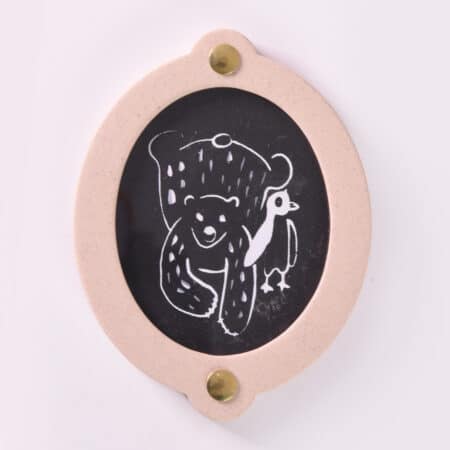 Christmas present photo frame oval | Sand